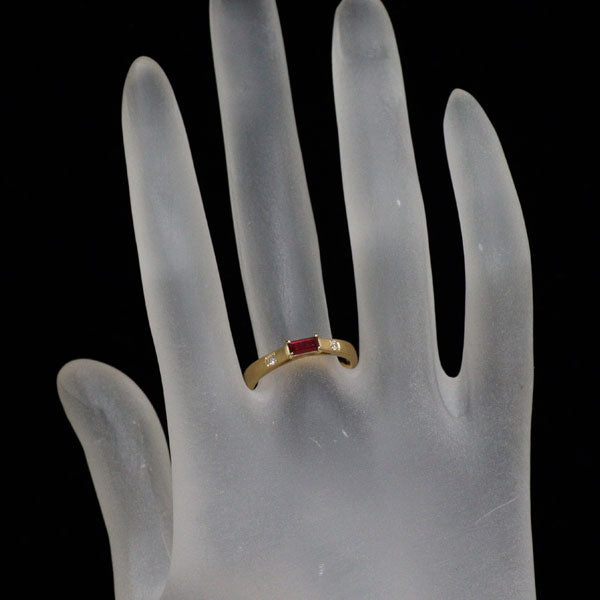 K18YG ルビー ダイヤモンド リング 0.22ct D0.03ct