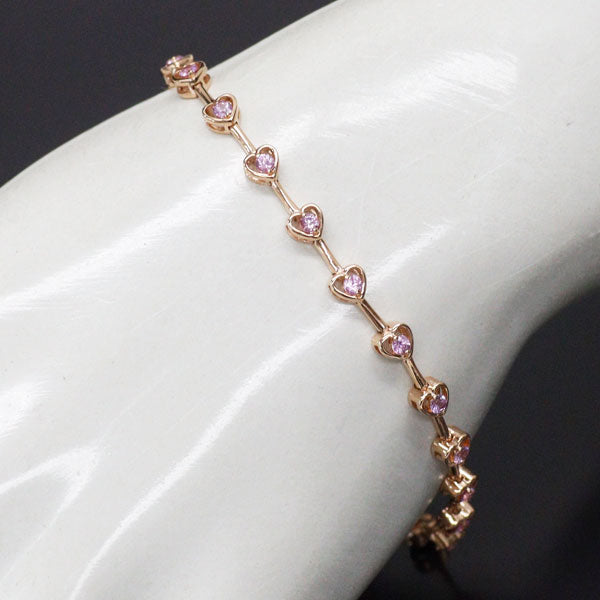 K18PG ピンクサファイア ブレスレット 1.00ct ハート — セルビー