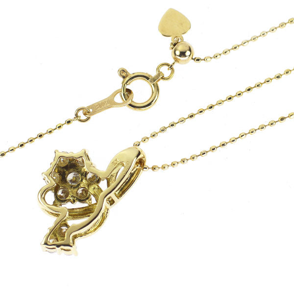 K18YG ダイヤモンド ペンダントネックレス 0.50ct フラワー