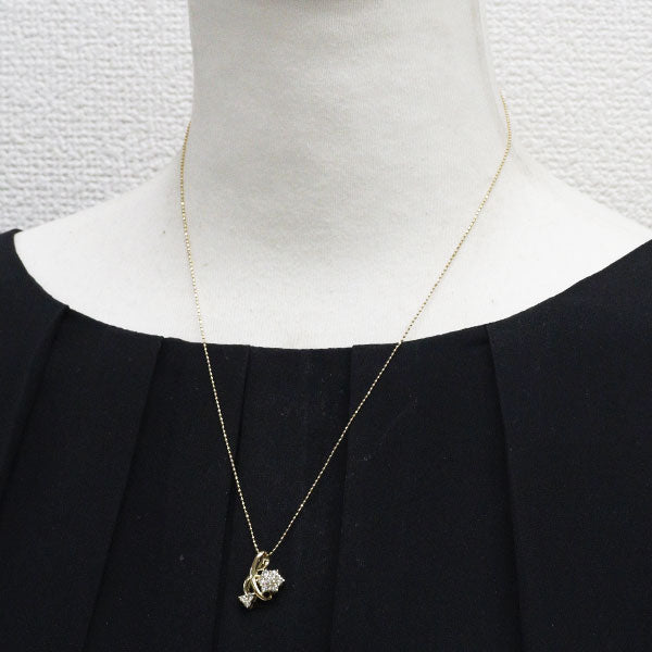 K18YG ダイヤモンド ペンダントネックレス 0.50ct フラワー