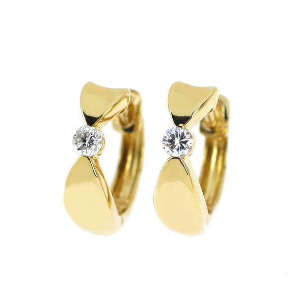 K18YG ダイヤモンド ピアス 0.10ct フープ