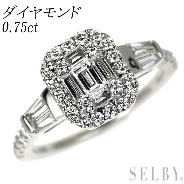 K18WG ダイヤモンド リング 0.75ct