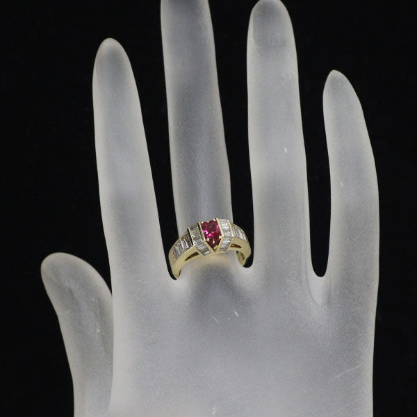 K18YG ルビー ダイヤモンド リング 0.33ct R0.10ct D1.10ct