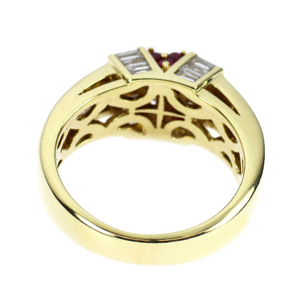 K18YG ルビー ダイヤモンド リング 0.33ct R0.10ct D1.10ct