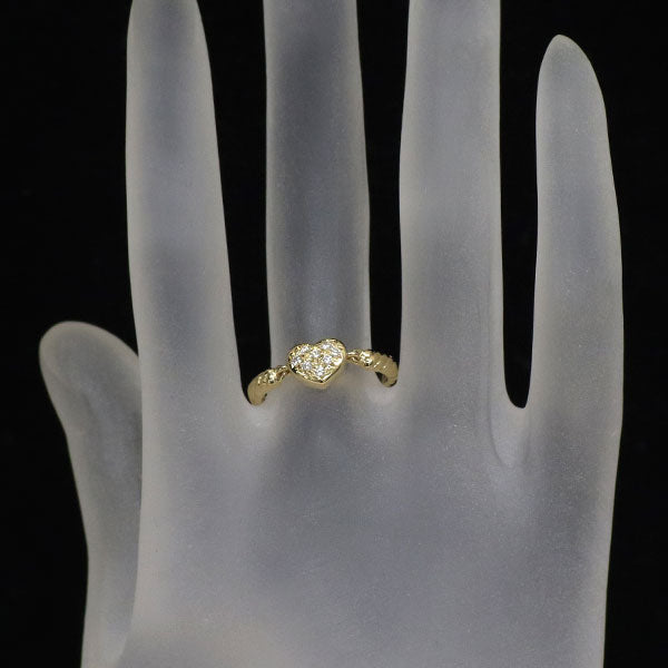 田崎真珠 K18YG ダイヤモンド リング 0.09ct ハート