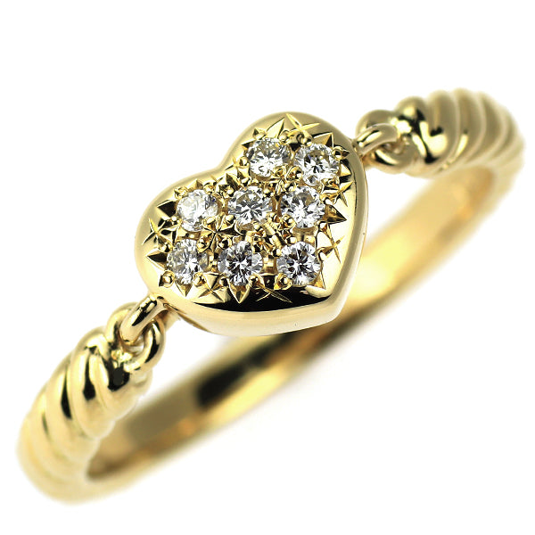 田崎真珠 K18YG ダイヤモンド リング 0.09ct ハート