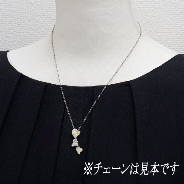 K18YG/WG ダイヤモンド ペンダントトップ 1.00ct ハート