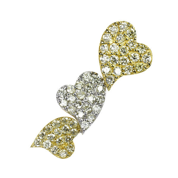K18YG/WG ダイヤモンド ペンダントトップ 1.00ct ハート