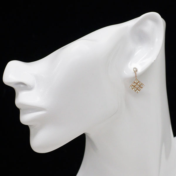 K18PG ダイヤモンド ピアス 1.00ct