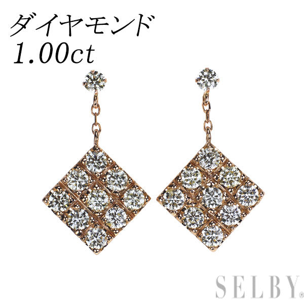 K18PG ダイヤモンド ピアス 1.00ct