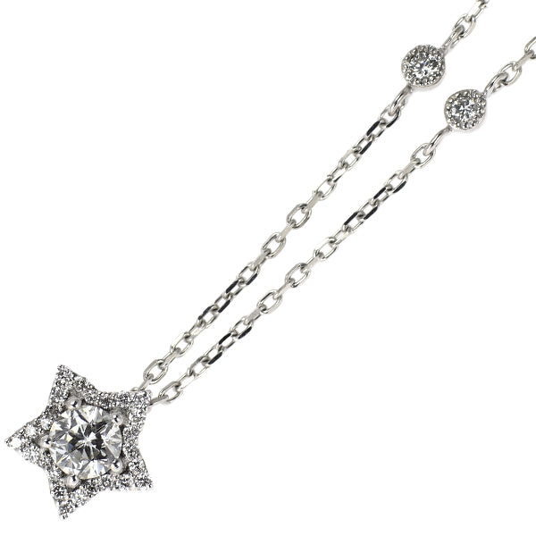 ヴェレッタオッターヴァ K18WG ダイヤモンド ペンダントネックレス 0.180ct D0.06ct スター 星