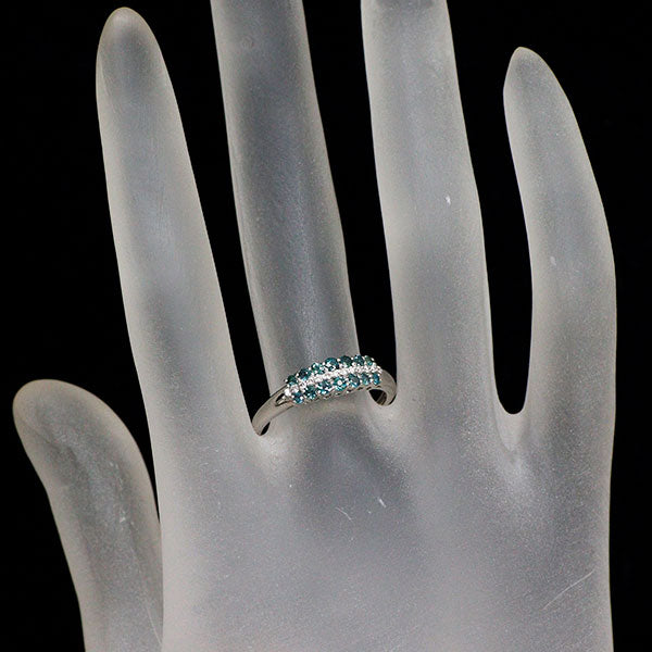 希少 Pt900 アレキサンドライト ダイヤモンド リング 0.38ct D0.07ct