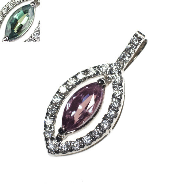 希少 Pt900 アレキサンドライト ダイヤモンド ペンダントトップ 0.37ct D0.092ct