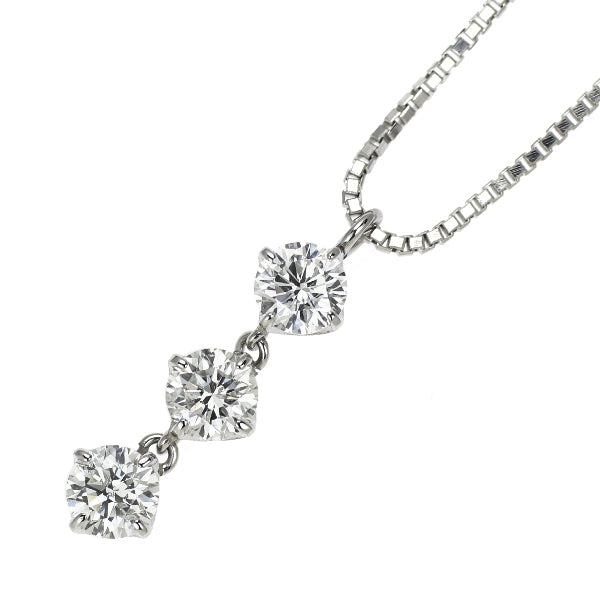トリロジー/ベリテ Pt900/ Pt850 ダイヤモンド ペンダントネックレス 0.45ct スリーストーン