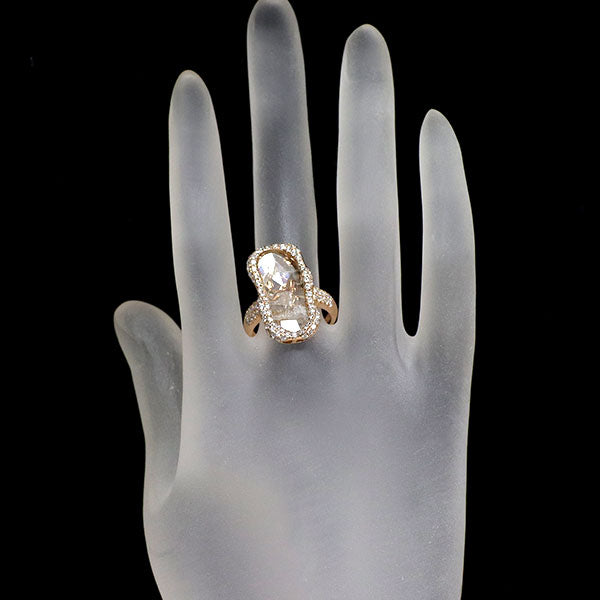 K18PG スライスカット ダイヤモンド リング 3.06ct D1.04ct