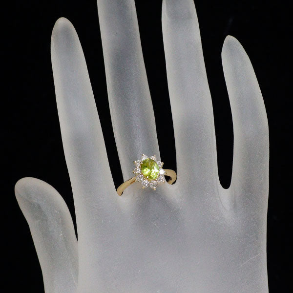 K18YG スフェーン ダイヤモンド リング 0.966ct D0.64ct