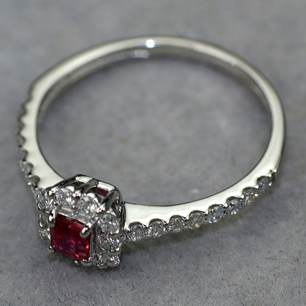 Pt950 ルビー ダイヤモンド リング 0.20ct D0.30ct