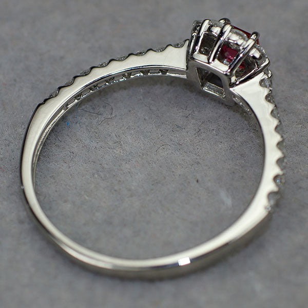 Pt950 ルビー ダイヤモンド リング 0.20ct D0.30ct