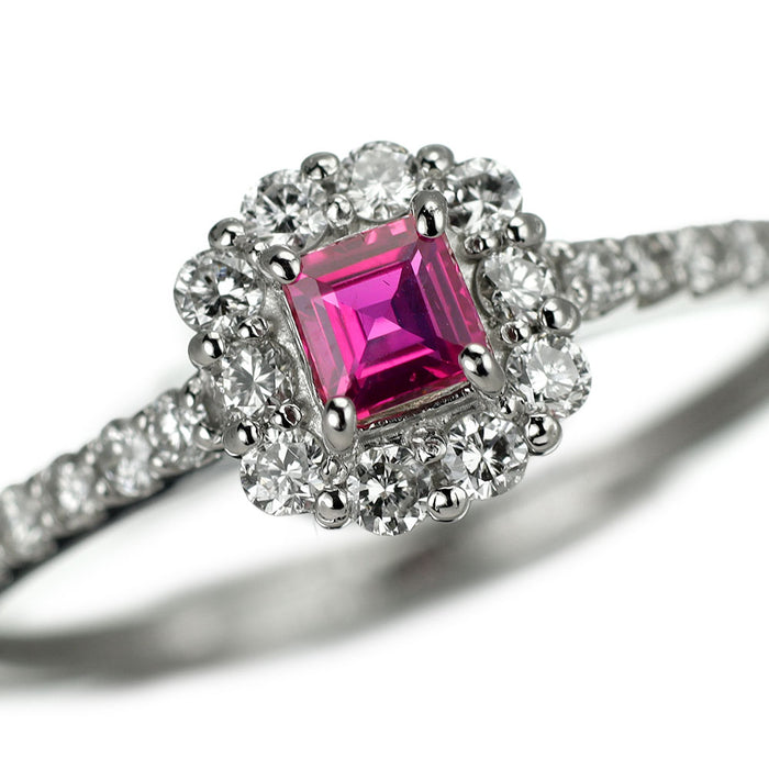 Pt950 ルビー ダイヤモンド リング 0.20ct D0.30ct
