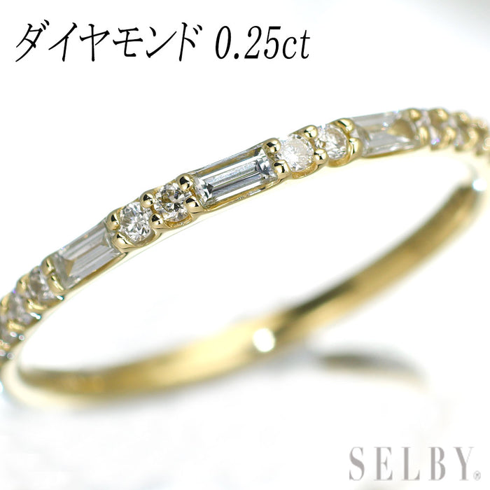 K18YG ダイヤモンド リング 0.25ct ハーフエタニティ