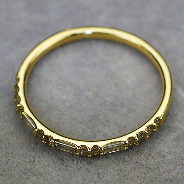 K18YG ダイヤモンド リング 0.25ct ハーフエタニティ