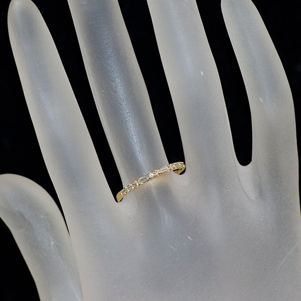 K18YG ダイヤモンド リング 0.25ct ハーフエタニティ
