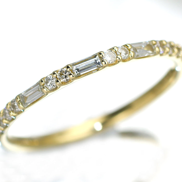 K18YG ダイヤモンド リング 0.25ct ハーフエタニティ
