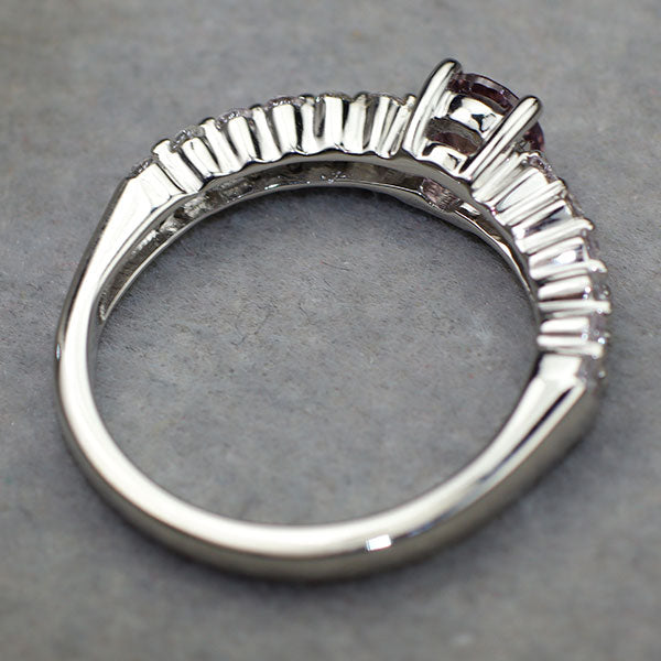 K18WG パープルサファイア ダイヤモンド リング 0.46ct D0.46ct