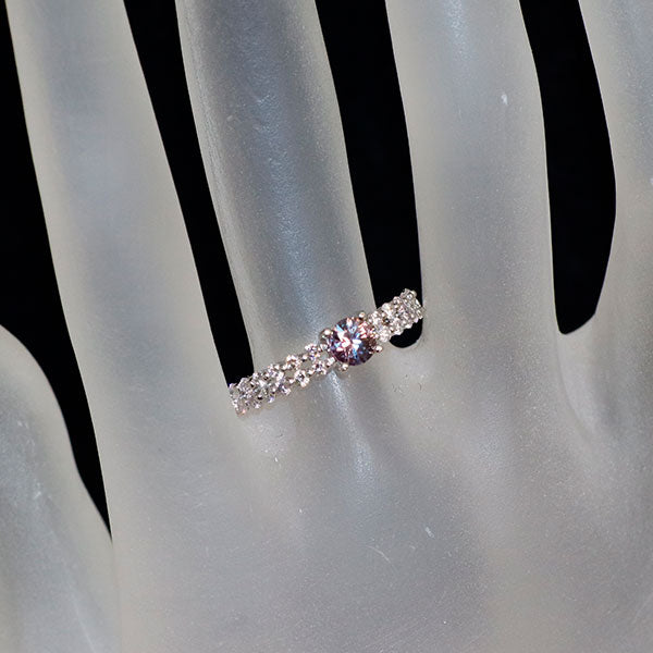 K18WG パープルサファイア ダイヤモンド リング 0.46ct D0.46ct