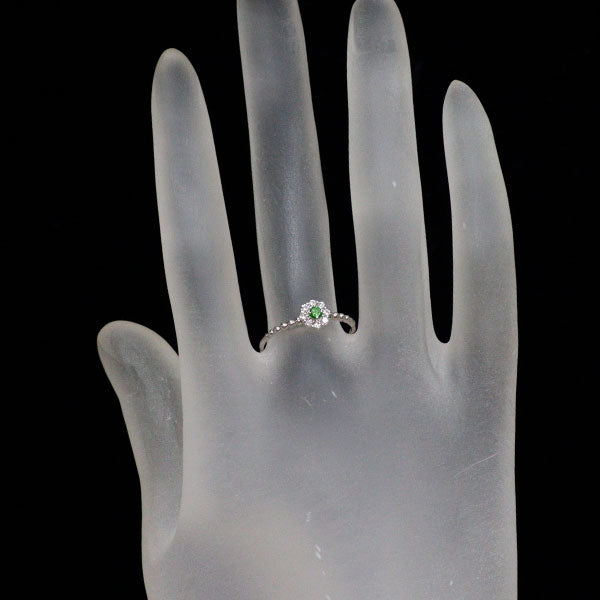 希少 Pt950 デマントイドガーネット ダイヤモンド リング 0.07ct D0.15ct