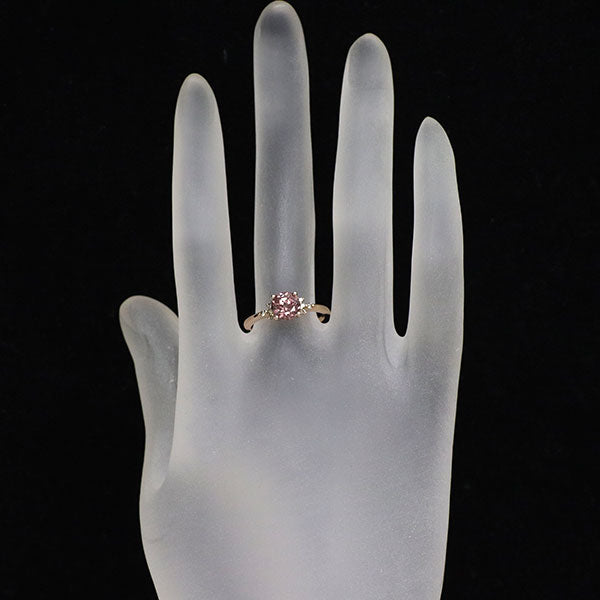GSTV K18PG ピンクトルマリン ダイヤモンド リング 1.50ct D0.06ct