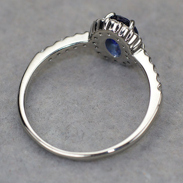 Pt900 サファイア ダイヤモンド リング 0.79ct D0.24ct
