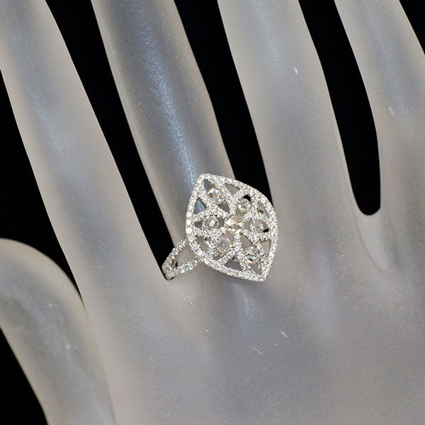K18WG ローズカットダイヤモンド ダイヤモンド リング 0.63ct D0.59ct