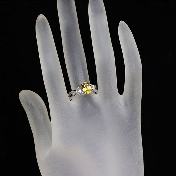 Pt900 スフェーン ダイヤモンド リング 1.66ct D0.29ct