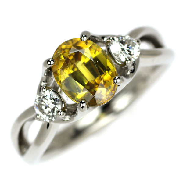 Pt900 スフェーン ダイヤモンド リング 1.66ct D0.29ct
