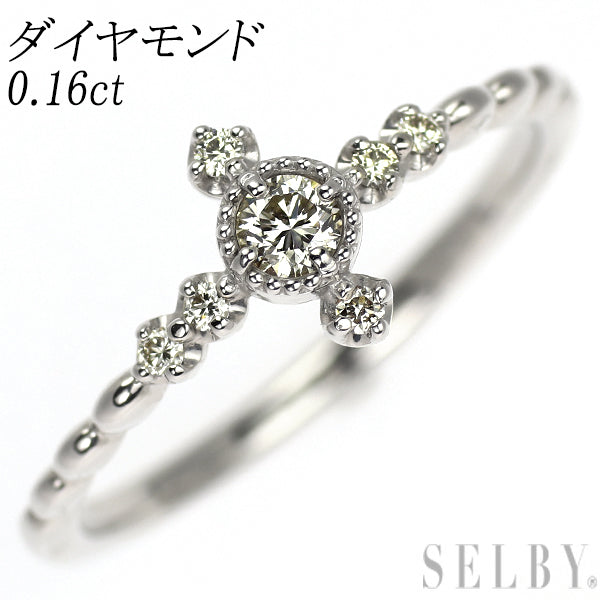 K18WG ダイヤモンド リング 0.16ct