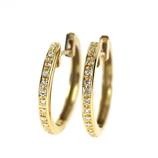 K18YG ダイヤモンド フープ ピアス 0.36ct