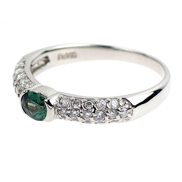 希少 Pt900 アレキサンドライト ダイヤモンド リング 0.37ct D0.33ct