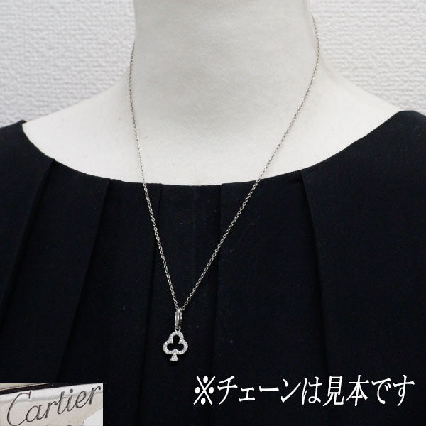 カルティエ K18WG ダイヤモンド チャーム ペンダントトップ クローバー
