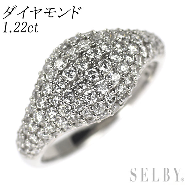 K18WG ダイヤモンド リング 1.22ct パヴェ