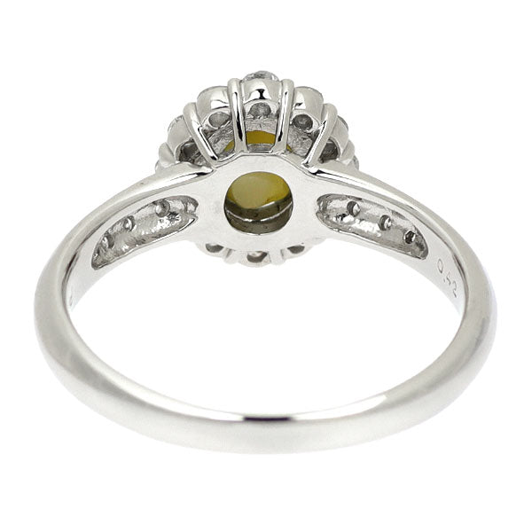Pt900 クリソベリルキャッツアイ ダイヤモンド リング 1.27ct D0.42ct