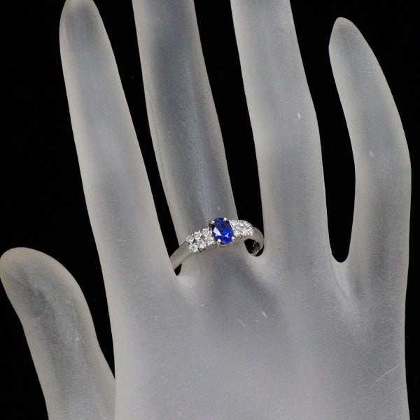 Pt900 サファイア ダイヤモンド リング 0.46ct D0.27ct