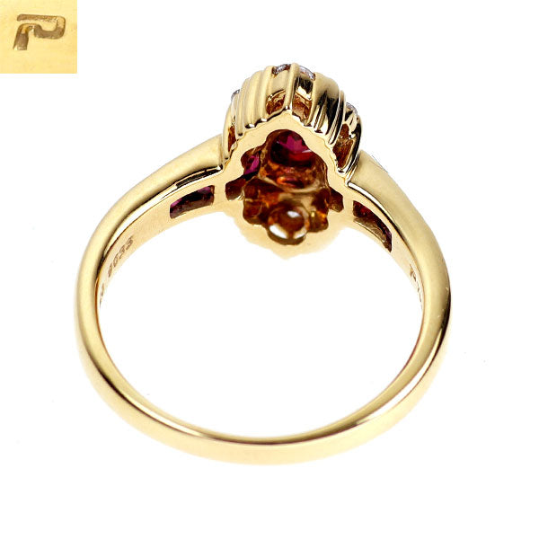 ポーラ K18YG ルビー ダイヤモンド リング 1.20ct D0.23ct