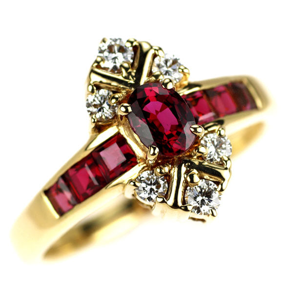 ポーラ K18YG ルビー ダイヤモンド リング 1.20ct D0.23ct