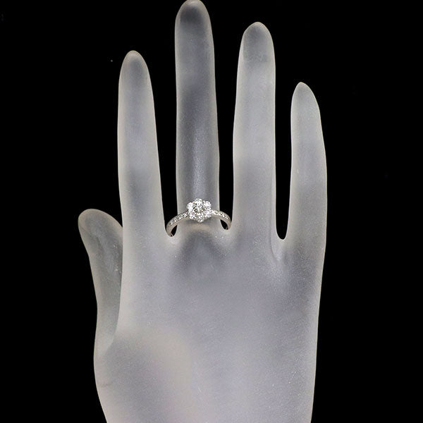三越 Pt900 ダイヤモンド リング 0.65ct フラワー
