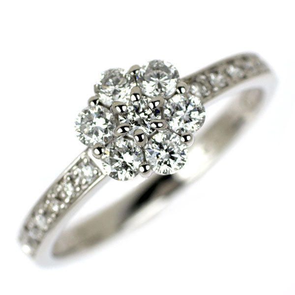 三越 Pt900 ダイヤモンド リング 0.65ct フラワー