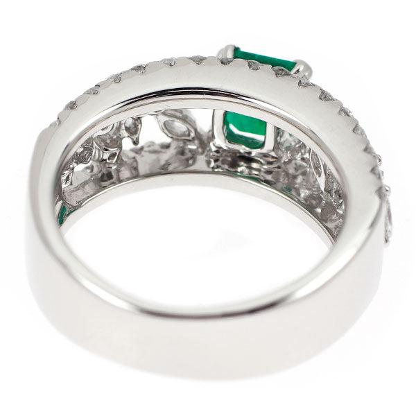 Pt900 エメラルド ダイヤモンド リング 0.718ct D 0.960ct