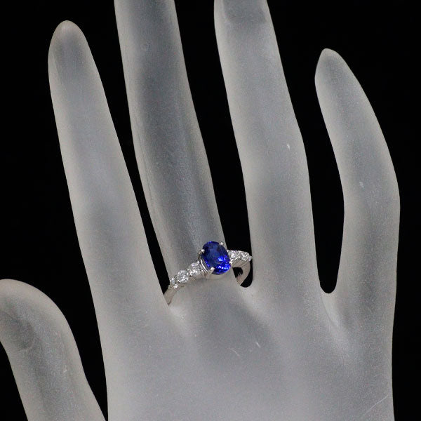 Pt900 サファイア ダイヤモンド リング 1.47ct D0.35ct