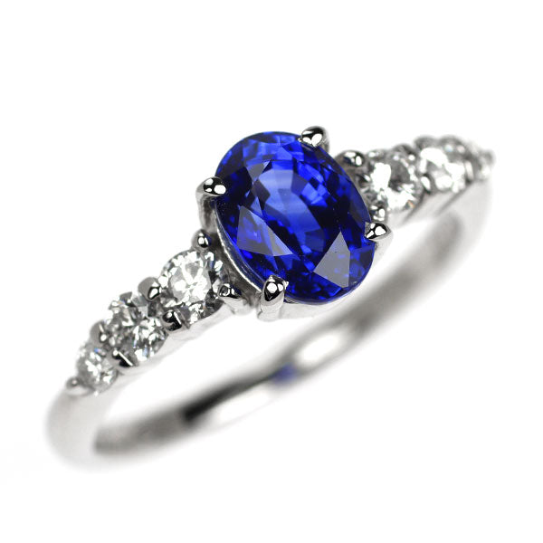 Pt900 サファイア ダイヤモンド リング 1.47ct D0.35ct