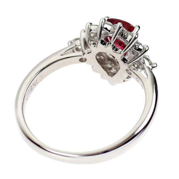 Pt850 ルビー ダイヤモンド リング 0.70ct D0.48ct
